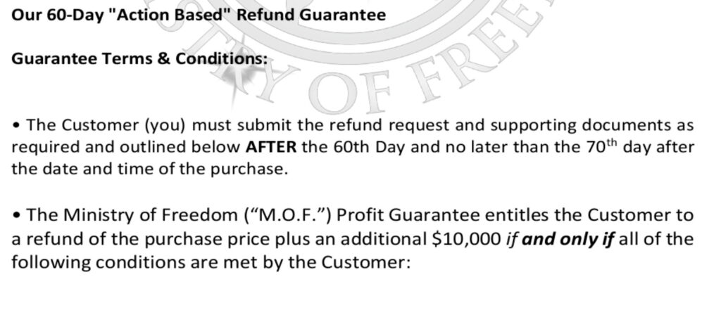 Ministry of Freedom Scam